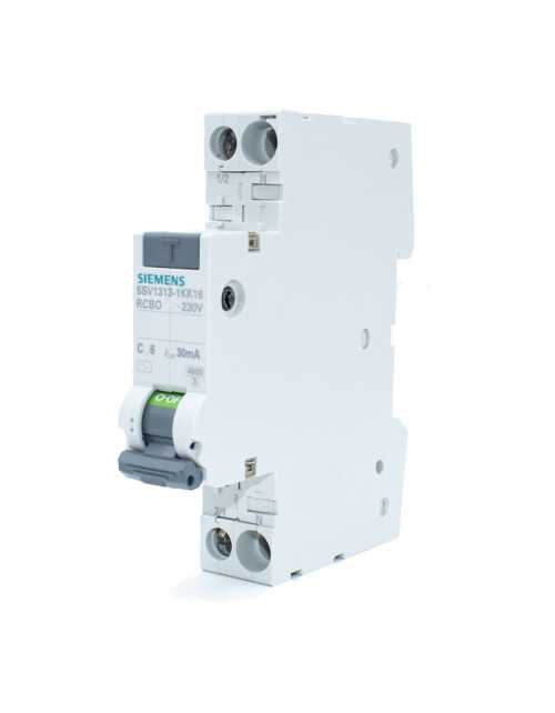 Kit disjoncteur différentiel Siemens 6A 1P+N 30MA AC 4.5KA 5SV13131KK06