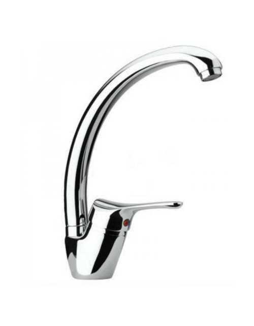 Mezclador de lavabo Paini Pilot con caño alto de latón 04CR570P1