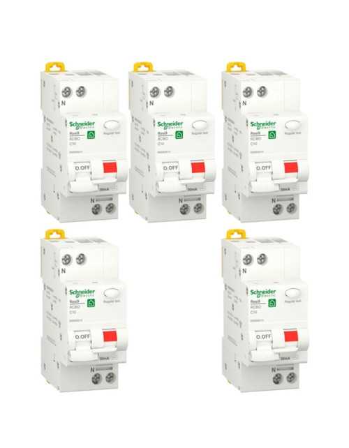 Schneider RCCB-Kit 10A 1P+N 30MA AC 4,5KA 2 Module R9D60610