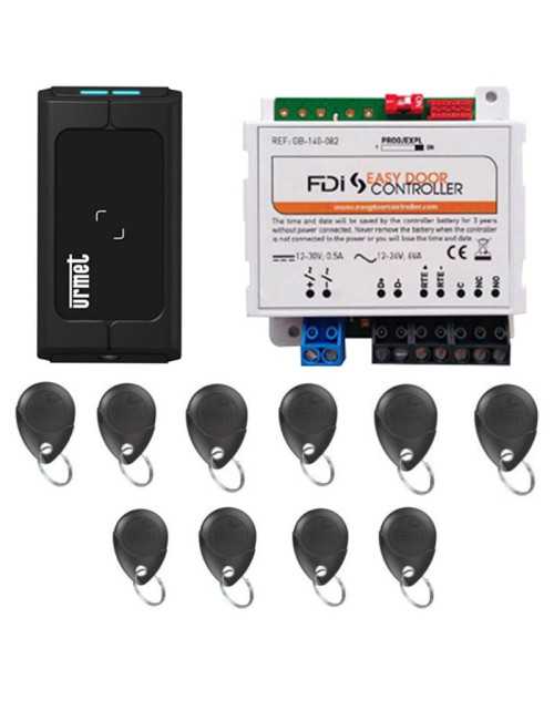 Kit controllo accessi Easy Door Controller Urmet Alpha con lettore Mifare 1088/301