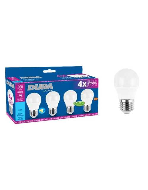 Ampoule sphère LED Duralamp 5W E27 6400K 4 pièces CP45C7-4