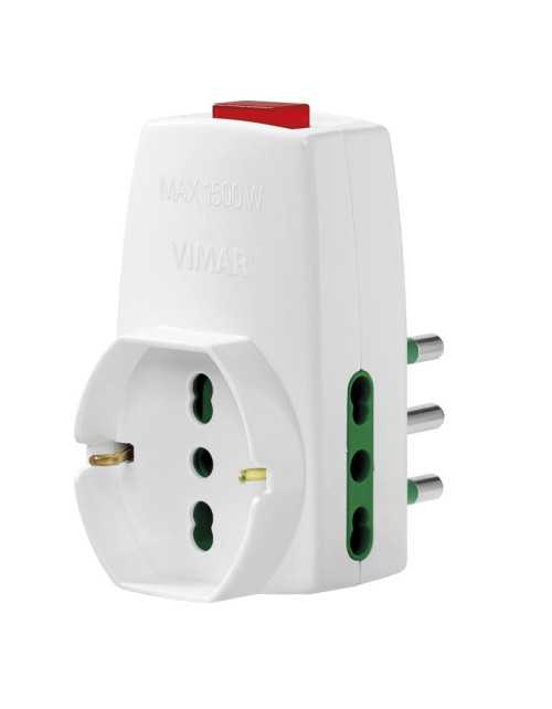 Vimar adaptador triple clavija 16A y 2 tomas 10/16A 1 sch10/16A 0P00331.B