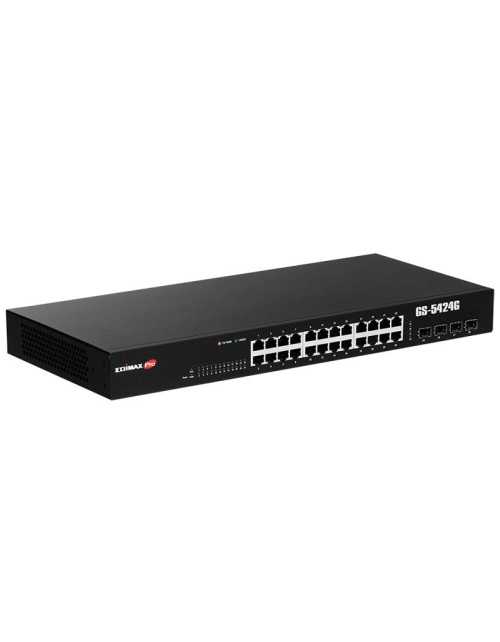 Commutateur Edimax Web Smart 24 ports Gigabit PoE+ et 4 slots SFP GS-5424G