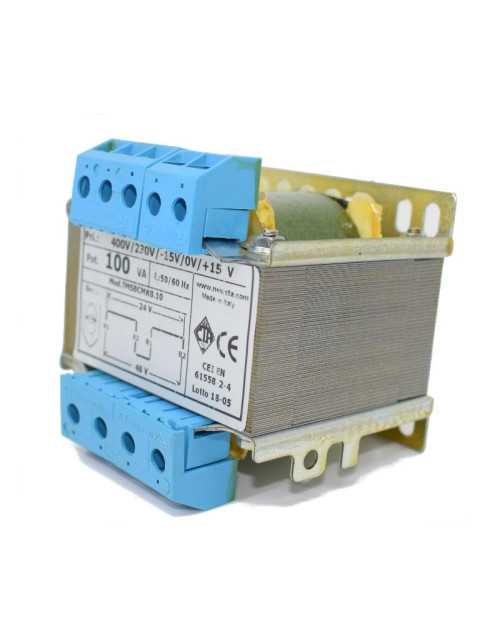 Transformador AHU Aislamiento biwire 100VA 230-400/24+24 TMSBCMK0.10