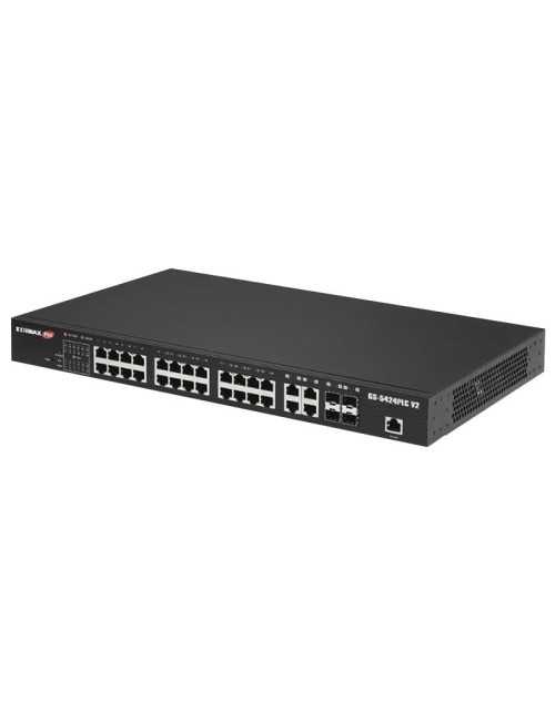 Switch Edimax Web Smart 24 porte Gigabit PoE+ e 4 slot SFP 1G 450W GS-5424PLC V2