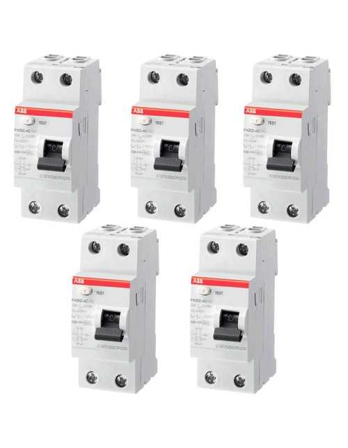 Kit disyuntores diferenciales Pure ABB 2P 30mA AC 2CSF202004R1250