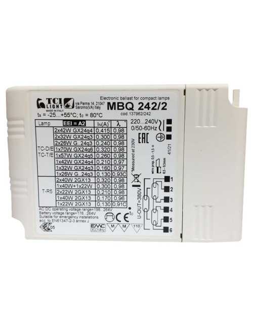 Mini ballast électronique TCI multi-lampes MBQ 242/2 137962/242