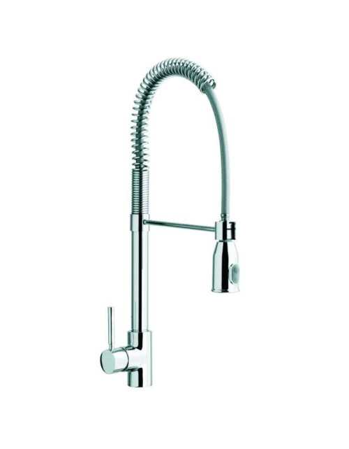 Mc sink mixer with lever spout with chrome spring