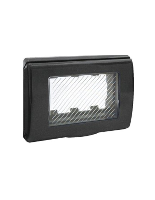 Placca Stagna per Serie Ave Sistama 45 con coperchio IP55 3 Moduli Grigio 45SP43GM