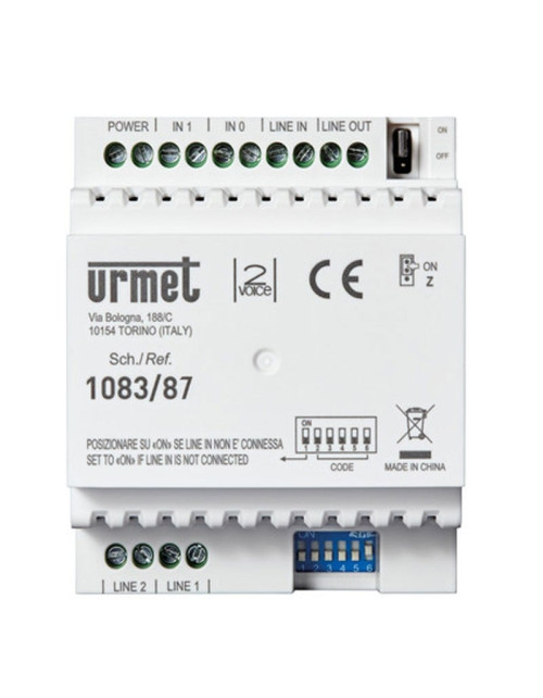 Interface analogique Urmet pour extension interne PABX système 2VOICE 1083/87