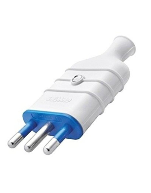 Gewiss 10A small straight plug, white colour GW28003