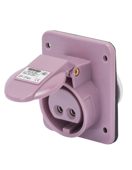 Priză încasabilă fixă Gewiss 2P 16A IP44 violet 24V GW62265