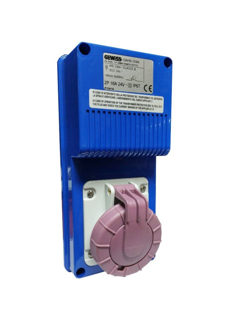 Toma con enclavamiento vertical Gewiss 2P 16A IP67 GW66359N