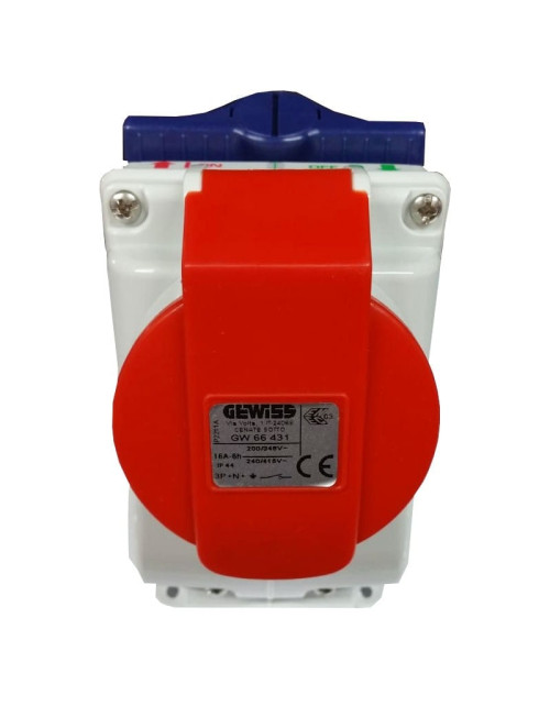 Toma con enclavamiento vertical Gewiss 3P+N+T 16A IP44 GW66431