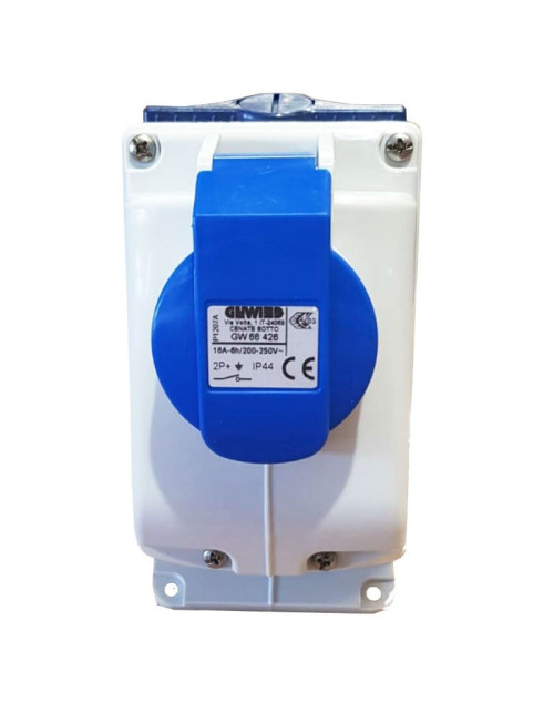 Toma con enclavamiento vertical Gewiss 2P+T 16A IP44 GW66426