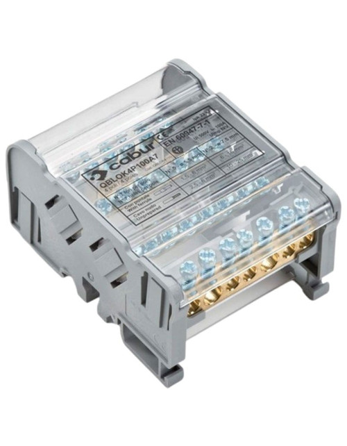 Cabur QBLOK4P100A7 100A 4 Poles QBLOK4100 Distribution Terminal Block