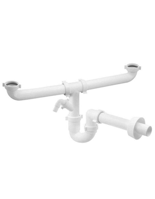 Sifón para desagüe de lavabo doble conexión Valsir 1 1/4 D 40 mm VS0700638