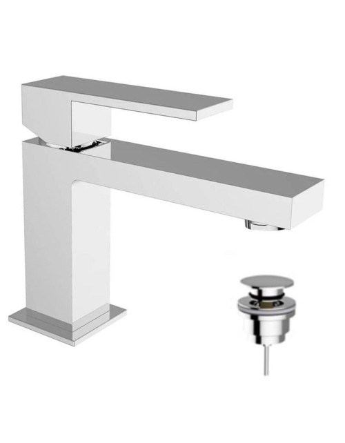 Teorema Pillar basin mixer with waste and flexible hoses