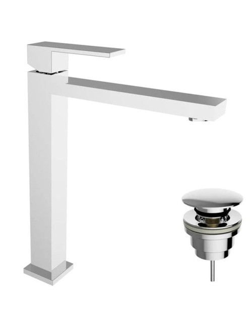 Miscelatore per lavabo alto Teorema Pillar con scarico e flessibili 8G37011-001