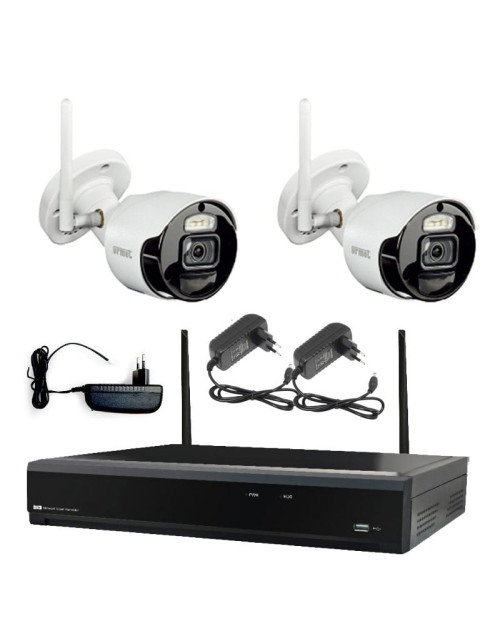 Urmet IP Wifi Video Surveillance Kit with 8-Channel NVR and 2 2M 1098/820 Cameras