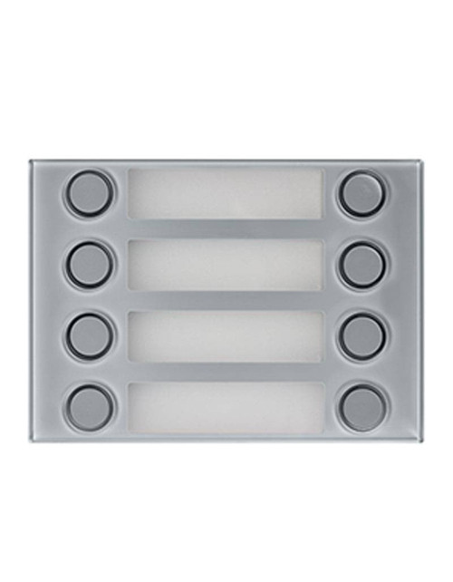 Panel frontal para módulo 1168/8 Urmet Alpha 8 teclas en 2 filas Gris 1168/28G