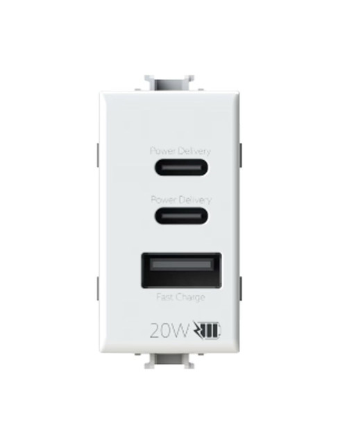 4Box CCA 20W USB-Buchse für Bticino Matix Bianca 4BUSB20WCCA.AM