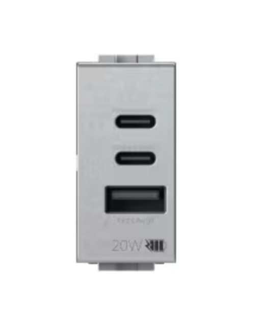 Toma USB 4Box CCA 20W para Bticino LivingLight Tech 4BUSB20WCCA.NT