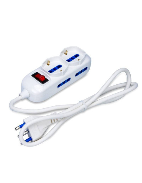 Master 3-way 6-outlet 16A white universal power strip 70660