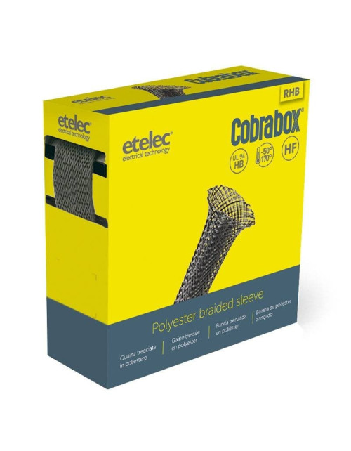 Funda cable trenzado Etelec Fijación Cobrabox 20/45 mm 10m CB2025