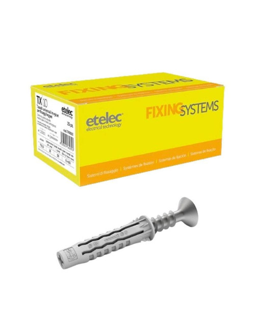 Etelec 4-Wege-Anker 10x50 mm aus Nylon 25 Stück TA0003