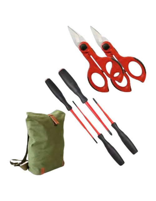 Intercable Set Scissors Screwdrivers Canvas Backpack AO2403