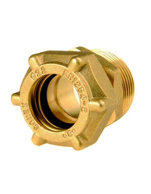 IBP threaded sleeve for water and gas M/F 22 mm x 3/4 brass IG302 02206000