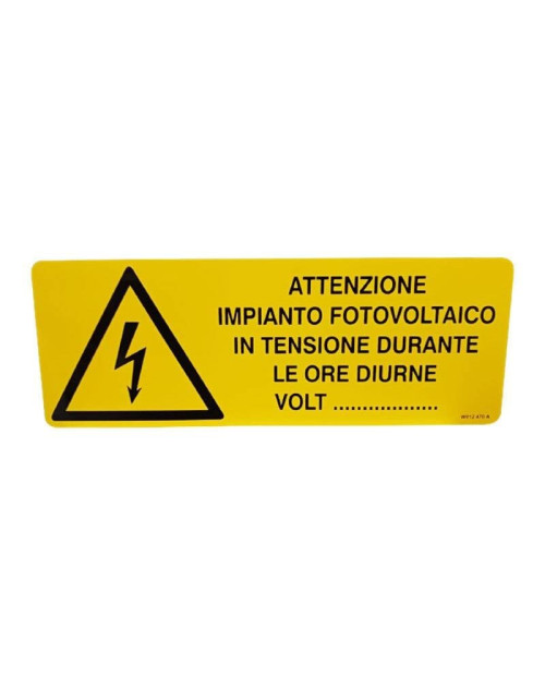 Cartello Italweber Attenzione impianto fotovoltaico in tensione W012-470-A