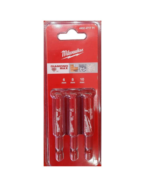 Milwaukee Juego de puntas de diamante 6/8/10mm 3 piezas 4932471771