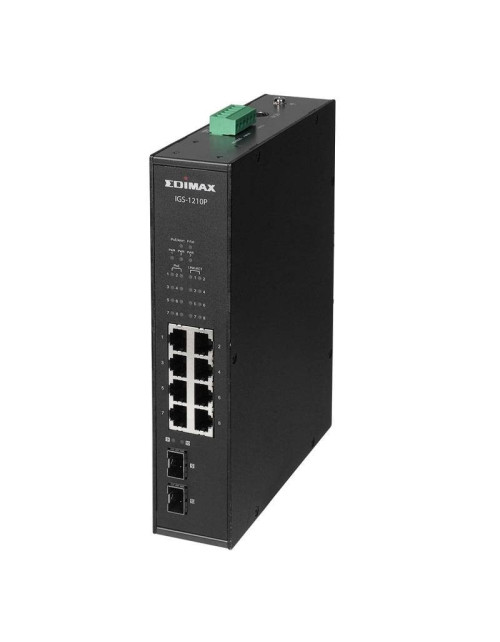 Edimax Gigabit PoE+ Industrie-Switch 10 Ports 2 SFP-Ports IGS-1210P