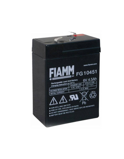 Fiamm rechargeable lead battery 6V 4.5 Ah FG10451