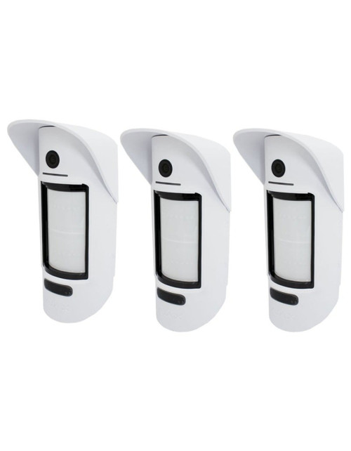 Set of 3 Ajax MotionCam Outdoor PhOD Motion Detectors White