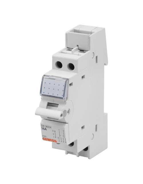 Interrupteur à levier - Interrupteur 3 positions (1-0-2) - 16A 2P 250V - 1 module GEW GW96554