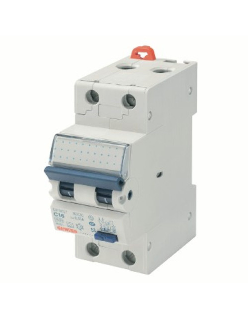 Întrerupător magnetic rezidual compact - Mdc 60 - Curba 1P+N C 16A Tip A Idn0,03A - 2 module GEW GW94307