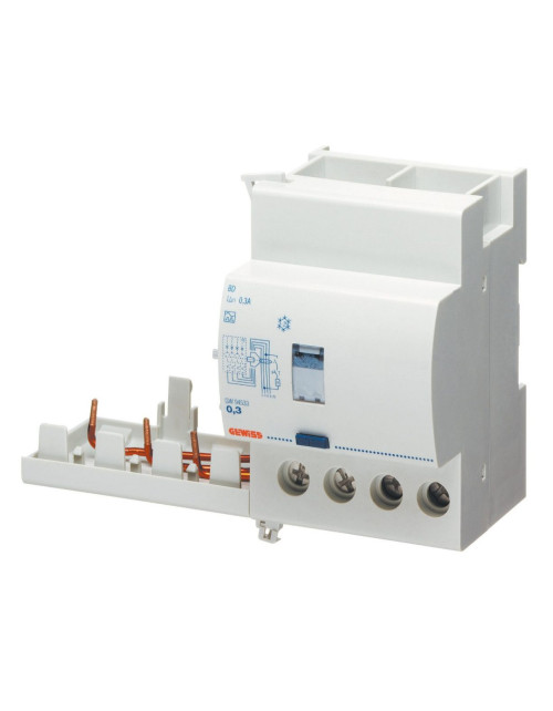 Bloc diferențial modular pentru întrerupătoare Mt - 4P 63A tip ac instantaneu Idn0,03A - 3,5 module GEW GW94432