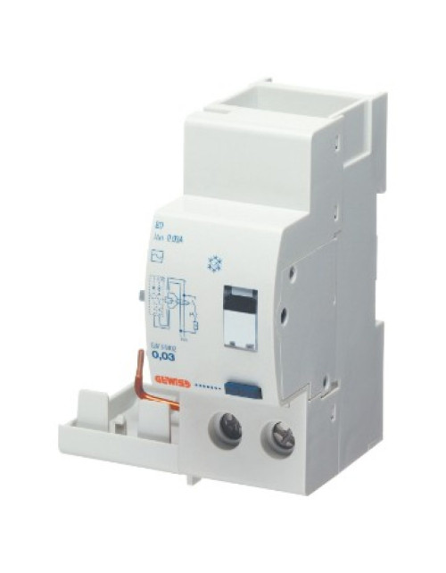 Bloque Diferencial Modular para Interruptores Mt - 2P 63A Tipo A Instantáneo Idn0,03A - 2 Módulos GEW GW94512