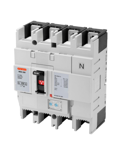 Msx 250 - Boxed Circuit Breaker - Adjustable Thermal - Adjustable Magnetic - 36Ka 4P 250A 690V GEW GWD9138