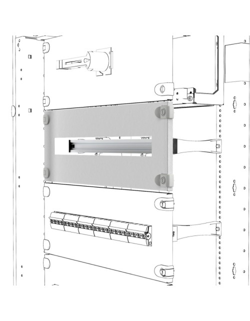 Panneau de fenêtre - Avec guide Din - Qdx - 35 modules - 850X200Mm GEW GWD3305