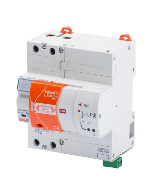 Reinicie Autotest Pro acoplado con diferencial puro - 2 polos - 40 A tipo A[Ir] Idn0,03 A 230 V Ac - 5 módulos En 50022 GEW GW9