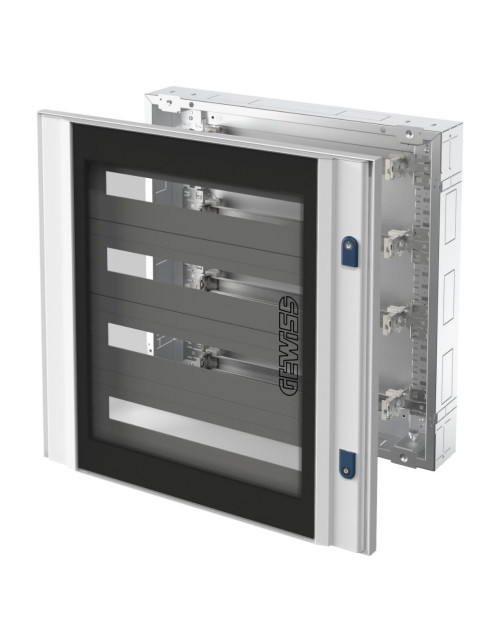 Quadro Cvx 160I - Built-in - 600X600X105 - 96(24X4) Modules - Ip40 - Glass Door - With 2 Locks - Grey Ral 7035 GEW GW4708