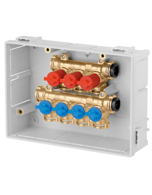 Collettori di distribuzione idrosanitaria preassemblati in cassetta con intercettazioni singole CAL 359410