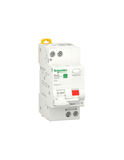 Residual current circuit breakers (RCBO), Resi9, 1P+N, 10 A, C curve, 4500 A, 30 mA, Type F-SI SNR R9D62610