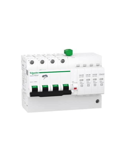 SPD Integrated Switch iQuick PRD40r 3P+N 20kA withdrawable Type 2 SNR A9L16294