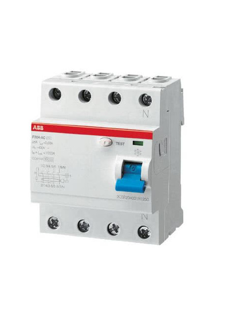 Disyuntor de corriente residual pura tipo AC In 25A Idn 300mA 4P ABB F427818