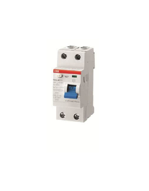 Disjoncteur à courant résiduel pur type AC In 63A Idn 500mA 2P ABB F427811